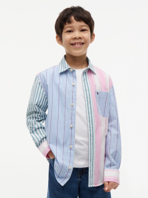 Детские рубашки Tommy Hilfiger Kids' Multistripe Stretch Poplin Shirt