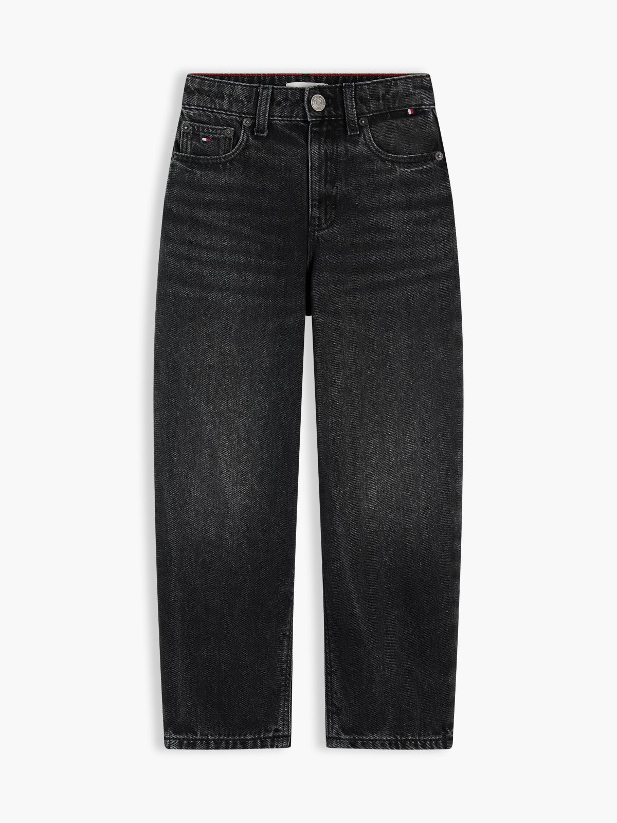 Kids' Black Wash Barrel Jean — Black Denim