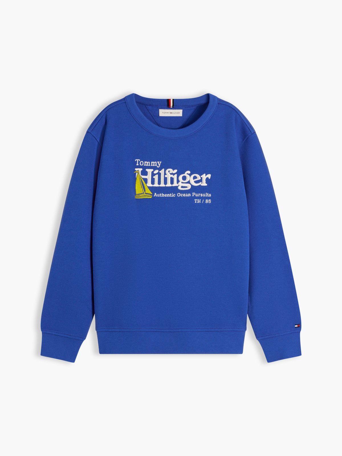 Kids' Embroidered Sailboat Sweatshirt — Noble Blue