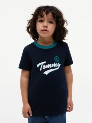 Kids' Tommy Crest Logo T-Shirt, Dark Night Navy