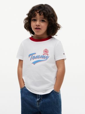 Kids' Tommy Crest Logo T-Shirt, White
