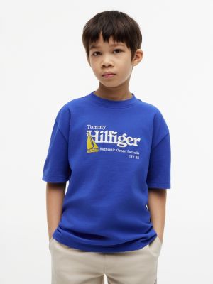 Kids' Embroidered Sailboat T-Shirt, Noble Blue