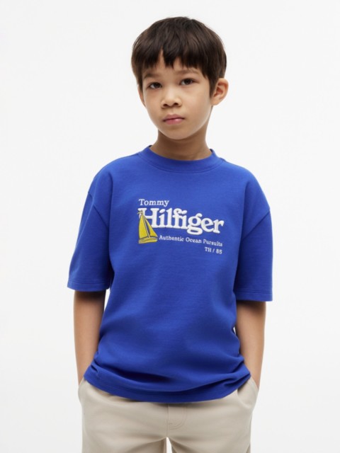 Детские футболки Tommy Hilfiger Kids' Embroidered Sailboat T-Shirt