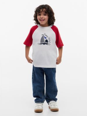 Детские футболки Tommy Hilfiger Kids' Sailing Colorblock Raglan T-Shirt — фото 2