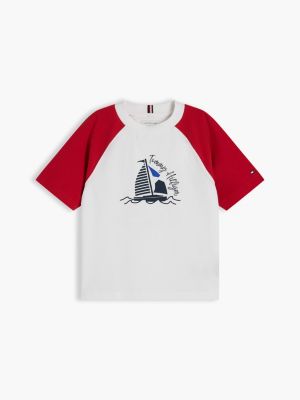Детские футболки Tommy Hilfiger Kids' Sailing Colorblock Raglan T-Shirt — фото 5