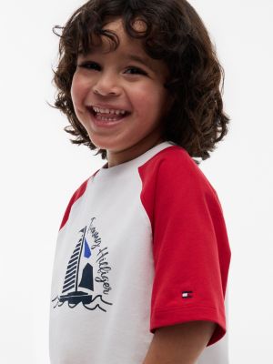 Детские футболки Tommy Hilfiger Kids' Sailing Colorblock Raglan T-Shirt — фото 3