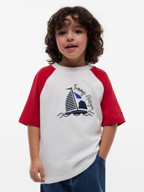 Детские футболки Tommy Hilfiger Kids' Sailing Colorblock Raglan T-Shirt