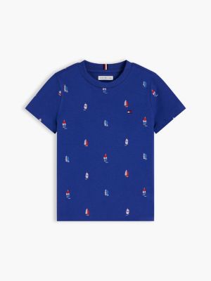 Детские футболки Tommy Hilfiger Kids' Allover Sailboat Print T-Shirt — фото 5