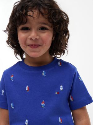 Детские футболки Tommy Hilfiger Kids' Allover Sailboat Print T-Shirt — фото 3