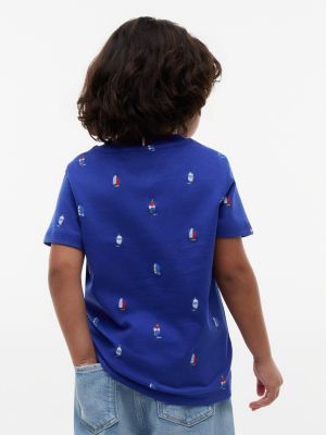 Детские футболки Tommy Hilfiger Kids' Allover Sailboat Print T-Shirt — фото 4