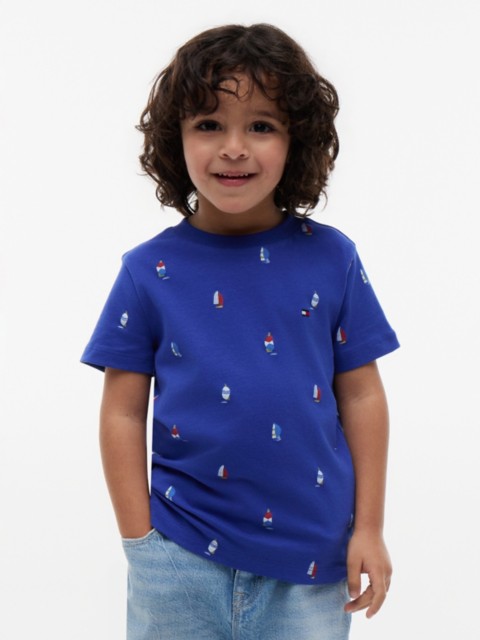 Детские футболки Tommy Hilfiger Kids' Allover Sailboat Print T-Shirt