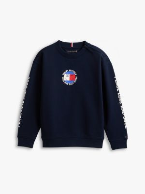 Kids' Peace & Love Flag Logo Sweatshirt