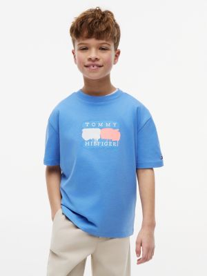 Kids' Tommy Graffiti Logo T-Shirt, Copenhagen Blue