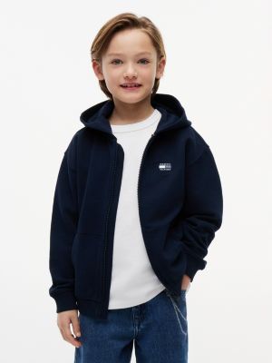 Kids' Tonal Flag Zip Hoodie, Dark Night Navy
