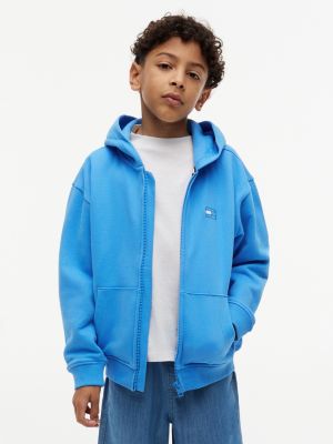Kids' Tonal Flag Zip Hoodie, Copenhagen Blue