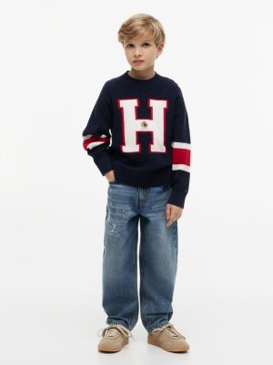 Детские свитеры Tommy Hilfiger Kids' Varsity H Logo Sweater — фото 2