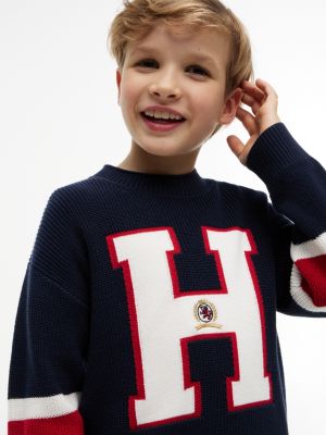 Детские свитеры Tommy Hilfiger Kids' Varsity H Logo Sweater — фото 3