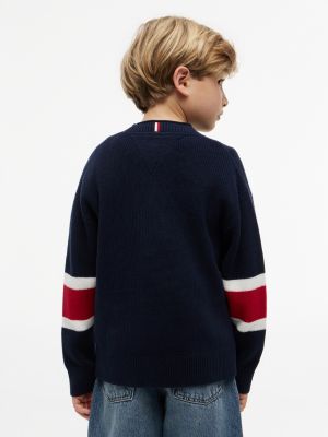 Детские свитеры Tommy Hilfiger Kids' Varsity H Logo Sweater — фото 4