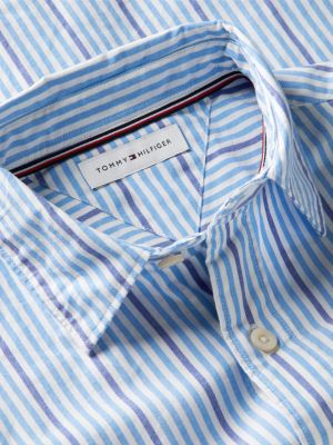 Детские рубашки Tommy Hilfiger Kids' Striped Stretch Poplin Shirt — фото 6