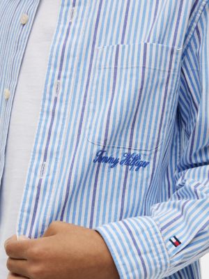 Детские рубашки Tommy Hilfiger Kids' Striped Stretch Poplin Shirt — фото 3