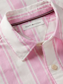 Kids' Striped Stretch Poplin Shirt — Pink Daisy Stripe 6