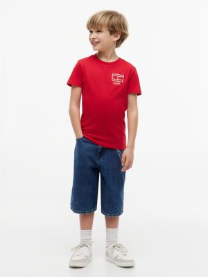 Детские футболки Tommy Hilfiger Kids' Flag Outline Graphic T-Shirt — фото 2
