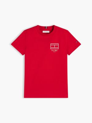 Детские футболки Tommy Hilfiger Kids' Flag Outline Graphic T-Shirt — фото 5