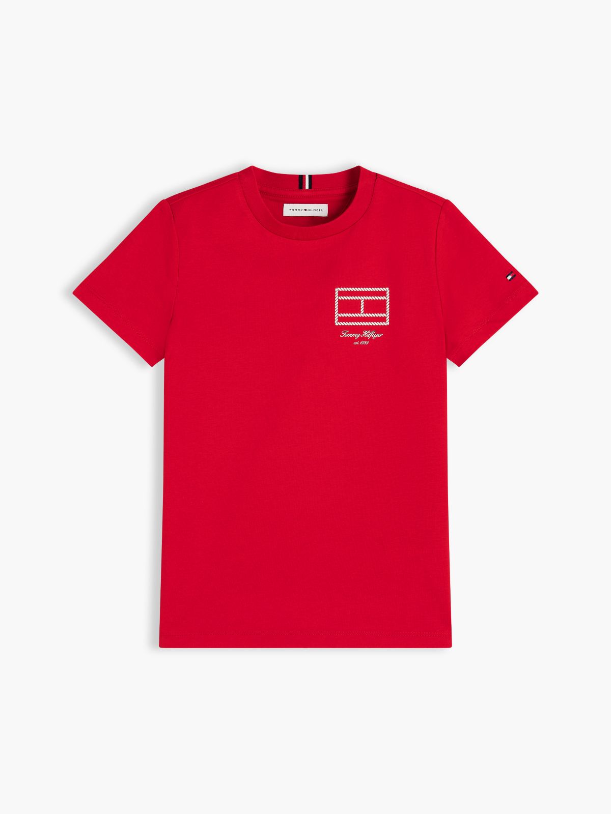 Kids' Flag Outline Graphic T-Shirt — Primary Red