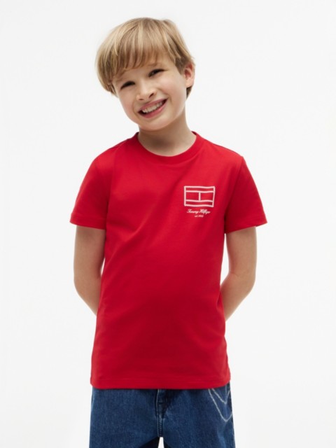 Детские футболки Tommy Hilfiger Kids' Flag Outline Graphic T-Shirt
