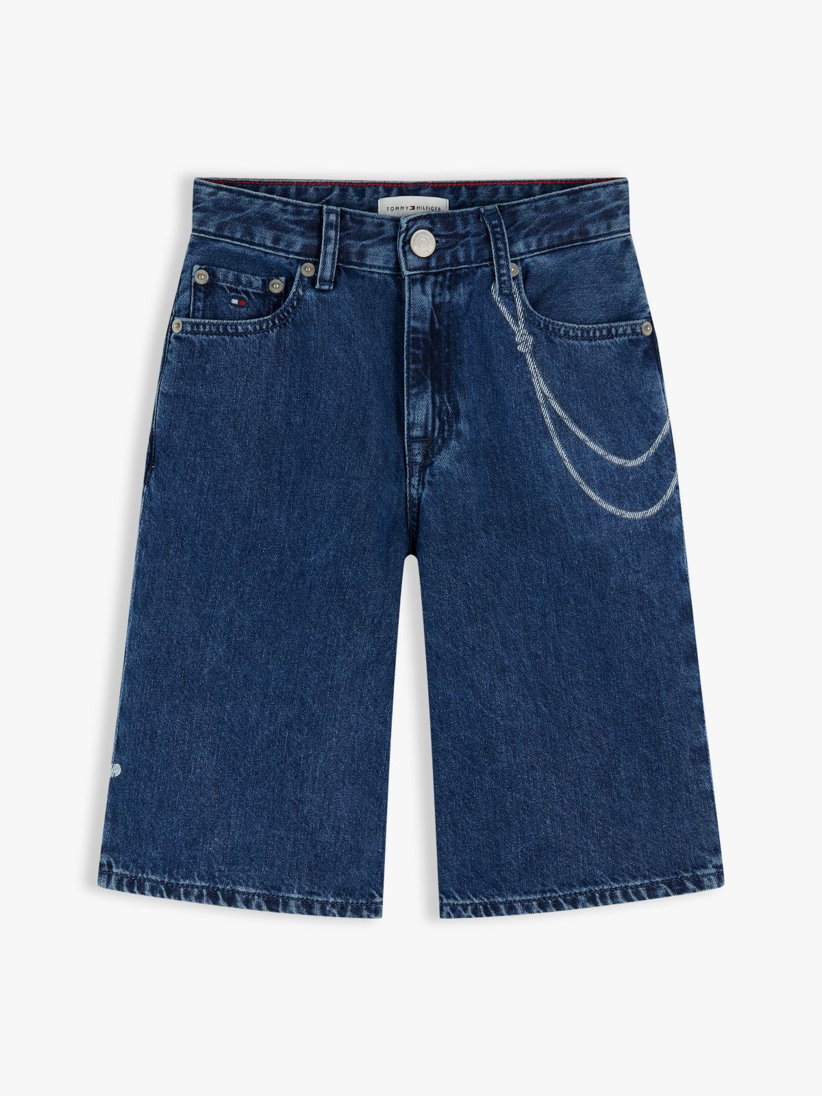 Kids' Graffiti Print Baggy Denim Short — Light Denim