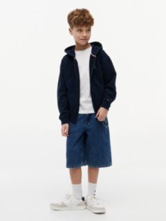 Kids' Graffiti Print Baggy Denim Short — Light Denim 2