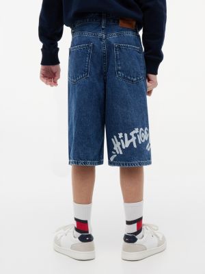 Детские джинсы Tommy Hilfiger Kids' Graffiti Print Baggy Denim Short — фото 4