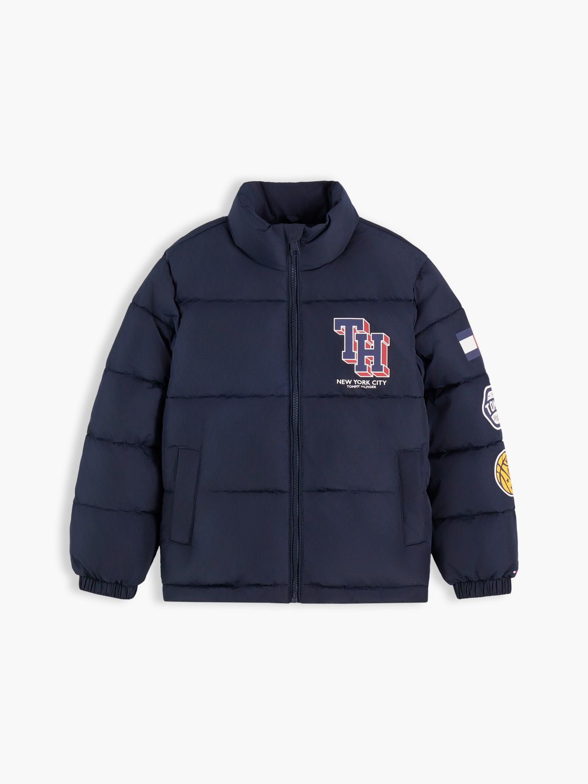 Kids' Multi-Logo Water-Resistant Puffer — Dark Blue