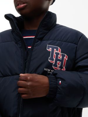 Детская куртка Tommy Hilfiger Multi-Logo Water-Resistant Puffer, цвет: Тёмный синий — фото 4
