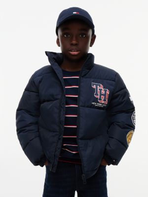 Kids' Multi-Logo Water-Resistant Puffer, Dark Blue