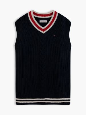 Детский жилет Tommy Hilfiger Knit Cricket Sweater Vest, цвет: Тёмно-синий — фото 5
