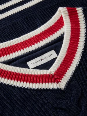 Детский жилет Tommy Hilfiger Knit Cricket Sweater Vest, цвет: Тёмно-синий — фото 6