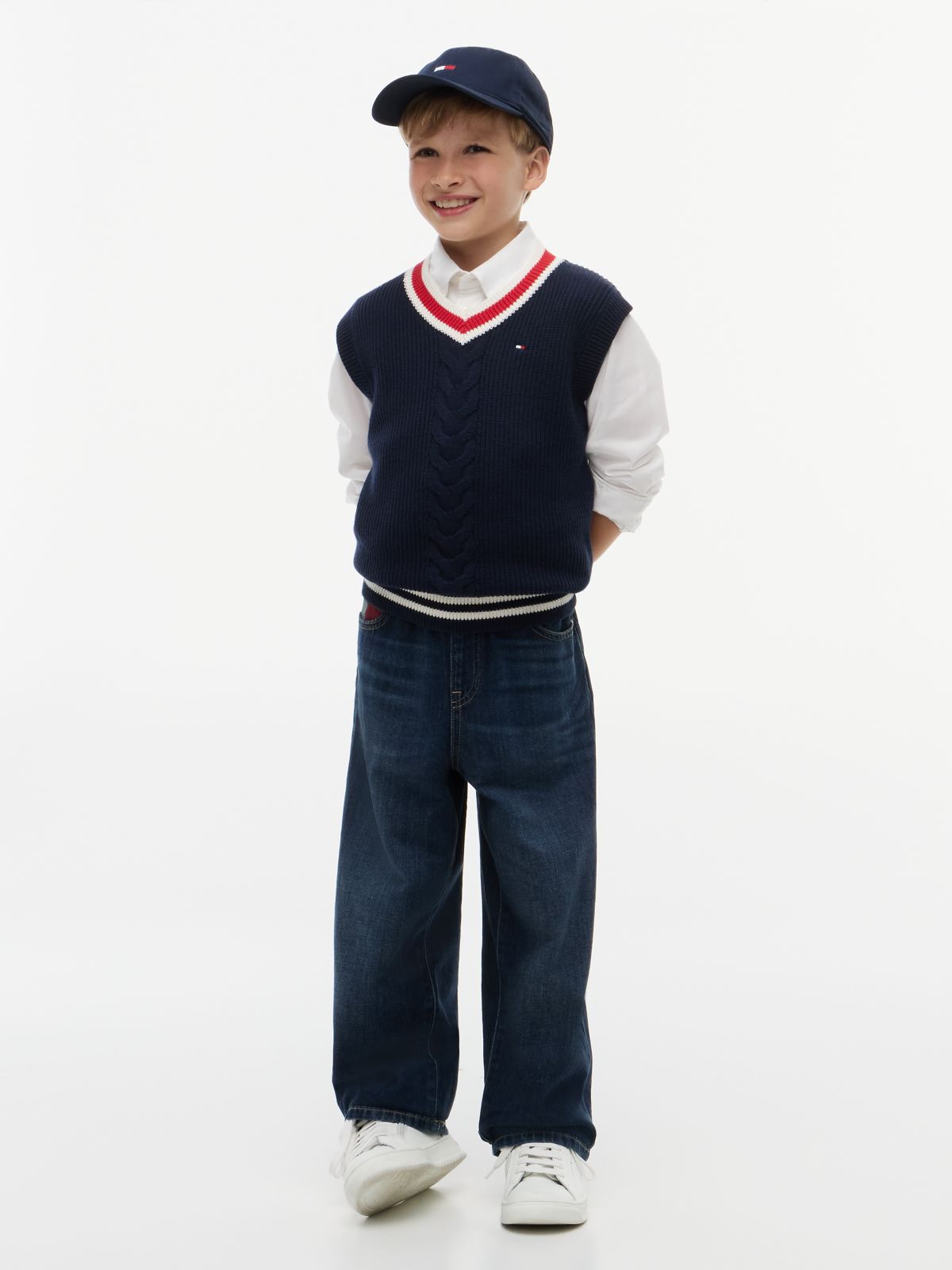 Kids' Knit Cricket Sweater Vest — Navy
