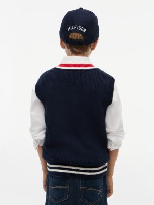 Детский жилет Tommy Hilfiger Knit Cricket Sweater Vest, цвет: Тёмно-синий — фото 4