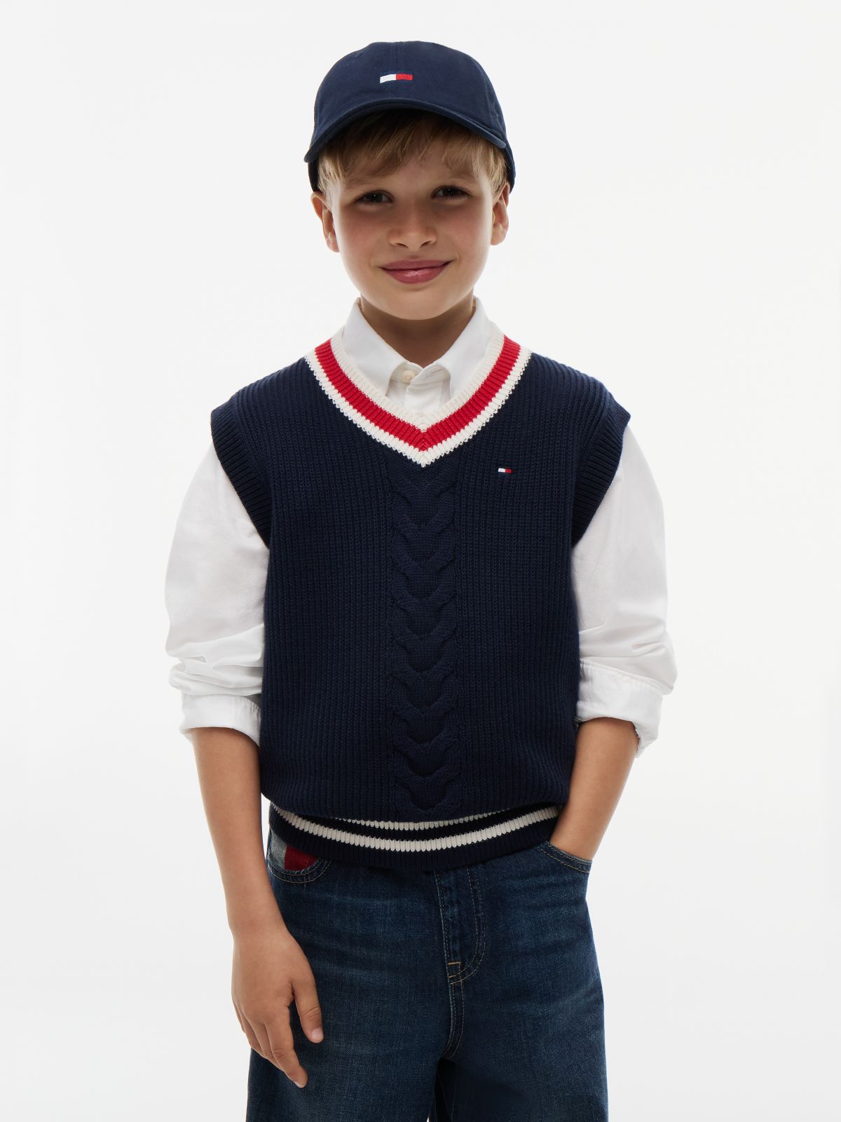 Kids' Knit Cricket Sweater Vest — Navy