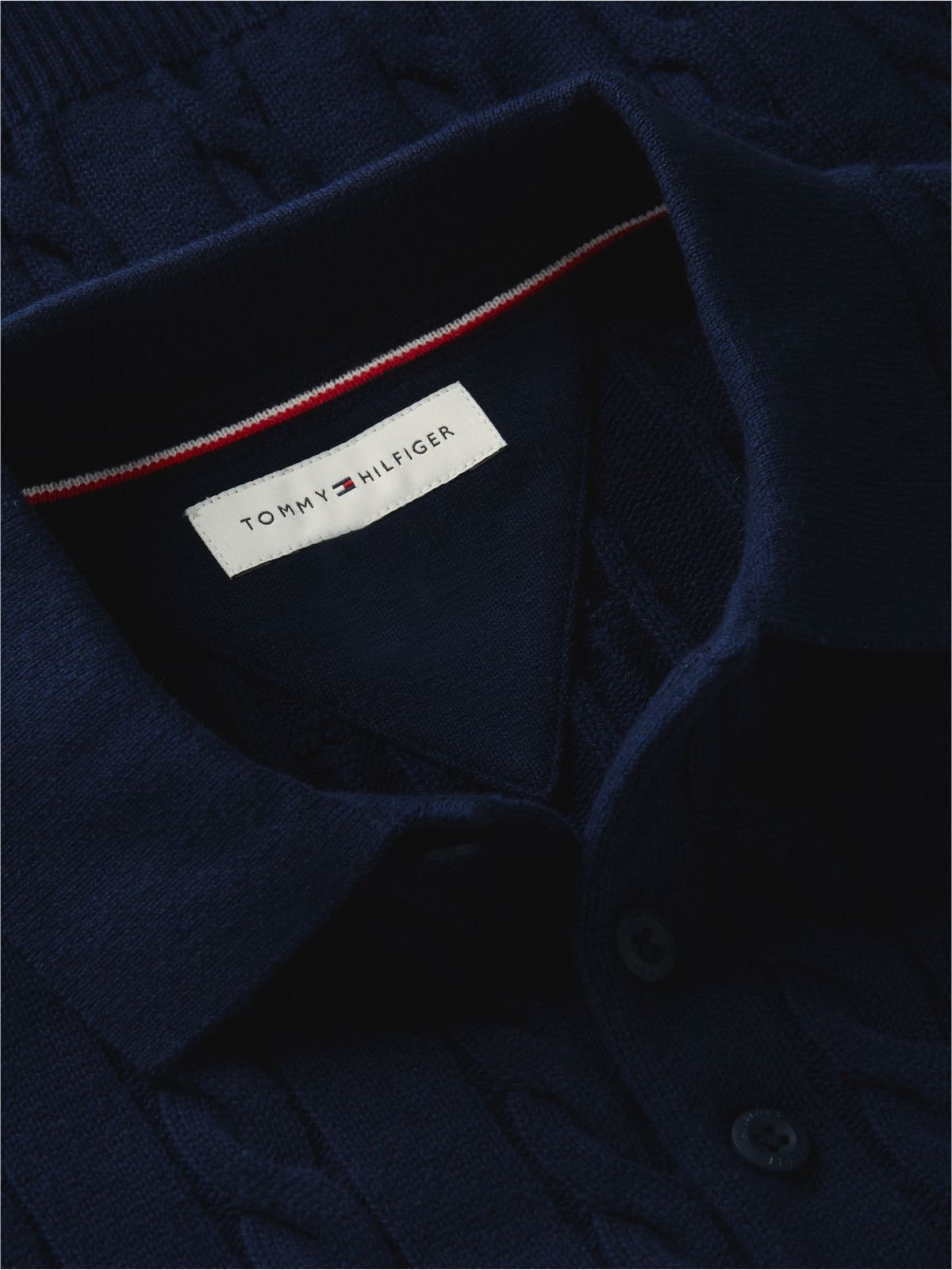 Kids' Cable Knit Sweater Polo — Dark Blue