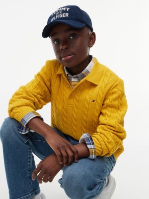 Детские свитеры Tommy Hilfiger Kids' Cable Knit Sweater Polo — фото 2