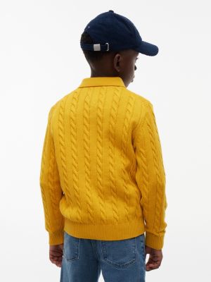 Детские свитеры Tommy Hilfiger Kids' Cable Knit Sweater Polo — фото 3