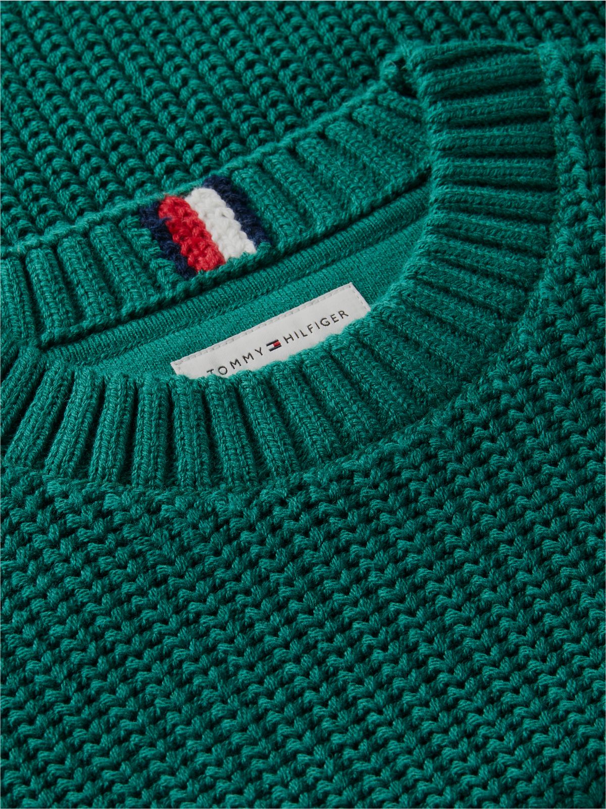 Kids' Mixed-Knit Crewneck Sweater — Rural Green