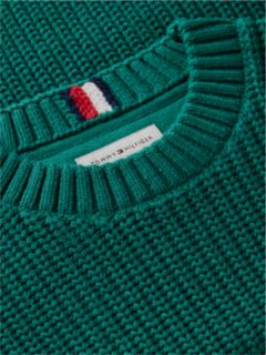 Kids' Mixed-Knit Crewneck Sweater — Rural Green 7