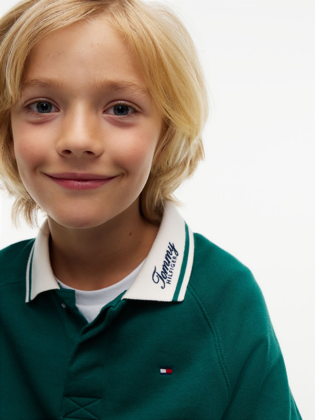 Kids' Hilfiger Logo Rugby Sweatshirt — Rural Green