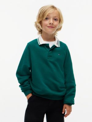 Kids' Hilfiger Logo Rugby Sweatshirt, Rural Green