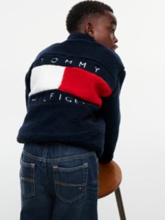 Kids' Bold Flag Logo Zip Sweatshirt — Dark Blue 4