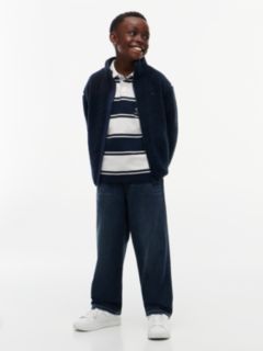Kids' Bold Flag Logo Zip Sweatshirt — Dark Blue 5