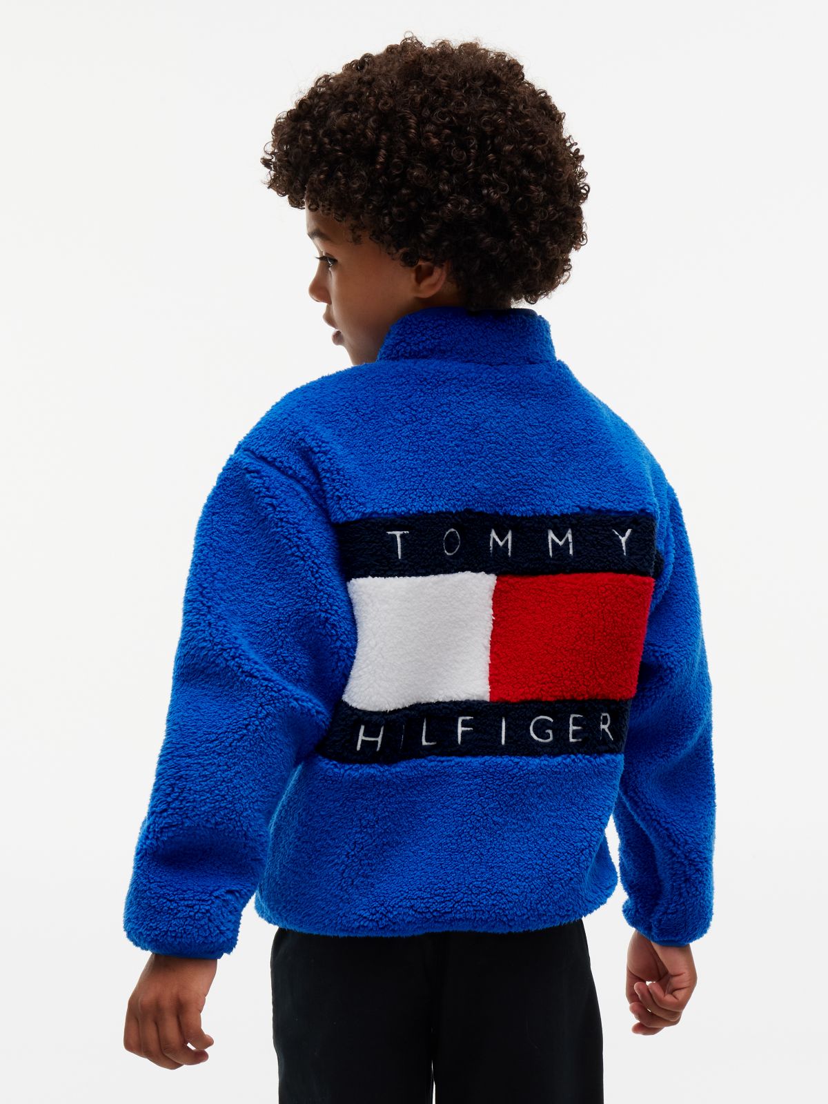 Kids' Bold Flag Logo Zip Sweatshirt — Vibrant Blue